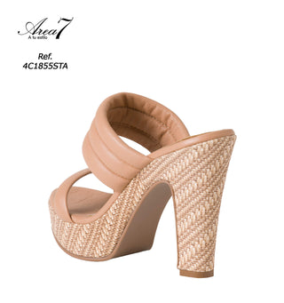 Sandalia Tacon Ancho  4C1855STA - Beige