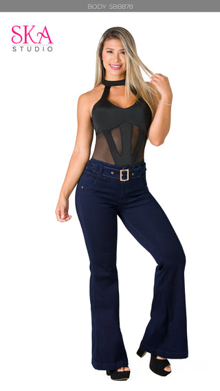 Body Cuello Halter 5BB878 - Negro