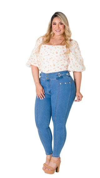 Blusa Cuello Cuadrado 4B6112B - Estampado