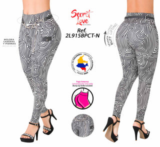 Leggings LevantaCola Con Faja Interna 2L915BPCT-N - Estampado