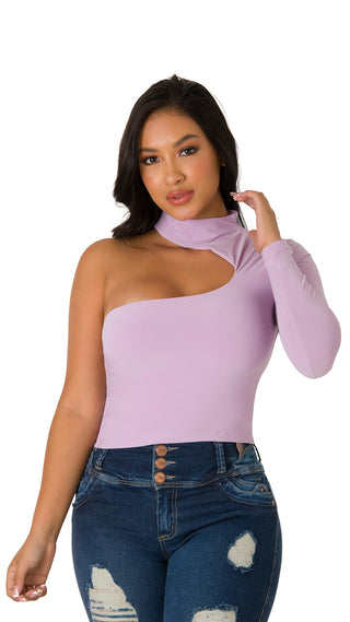 Blusa de Una Manga  4B4450B - Lila