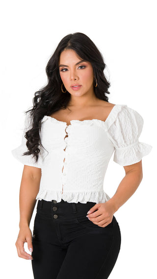 Blusa Manga Corta 4B6288B - Blanco