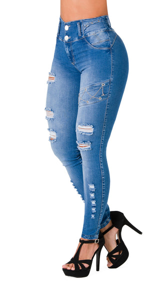 Jean Push Up Destroyed 21470DPNP-N Secret Love - Azul Medio