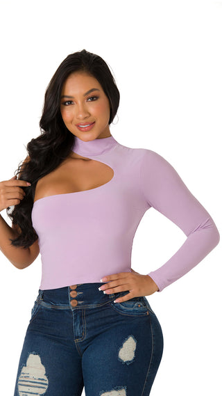 Blusa de Una Manga  4B4450B - Lila
