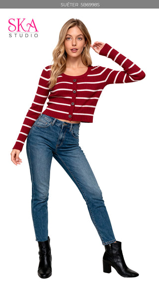 Sueter  Manga Larga 5B6998S - Vinotinto