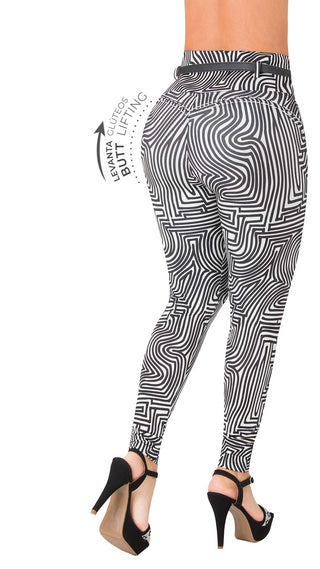 Leggings LevantaCola Con Faja Interna 2L915BPCT-N - Estampado