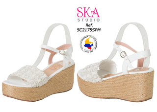 Sandalias Pataforma en Yute 5C2175SPM - Blanco