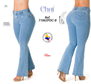 Ivory Jean Levanta Cola Campana Tiro Alto 71062PDC-B - Azul Claro