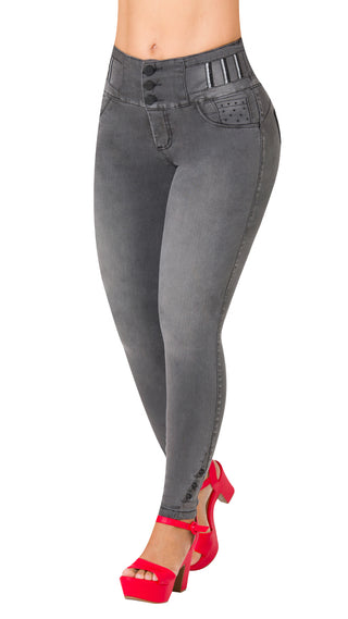 Jean Levantacola Skinny 52628PAT-B - Gris