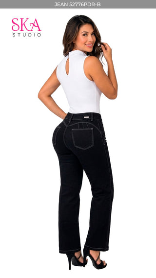 Jeans Basico Bota Recta 52776PDR-B - Negro