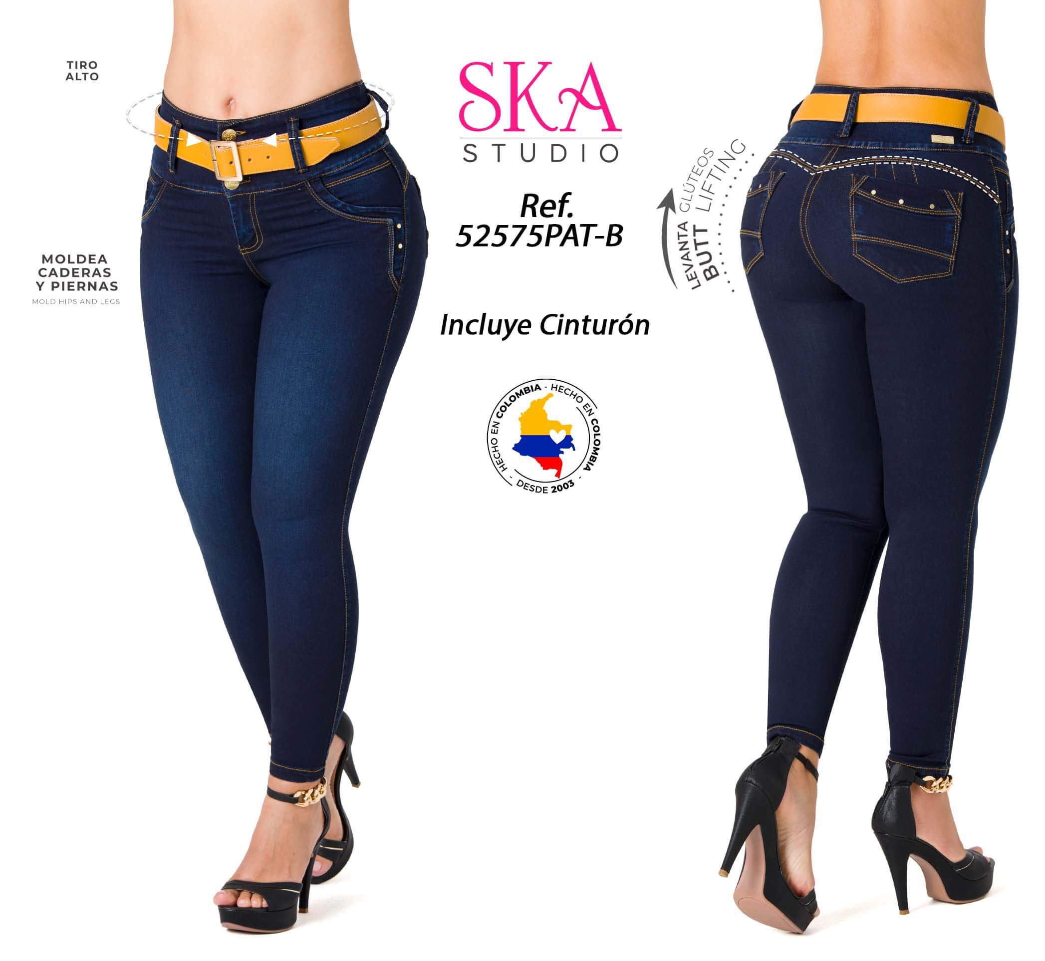 Jean Levanta Cola Skinny Ska 52575PAT-B – Ska Studio Usa