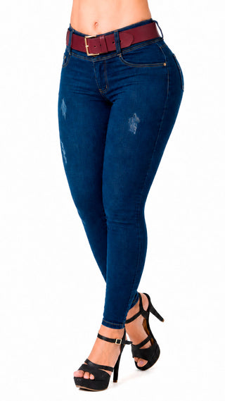 Jean Skinny Tiro Alto con Efecto Moldeador 52806PNP-B - Azul