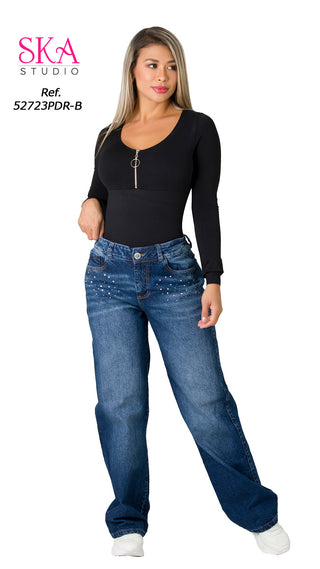 Jeans Rigido Levantacola 52723PDR-B	 - Azul Oscuro