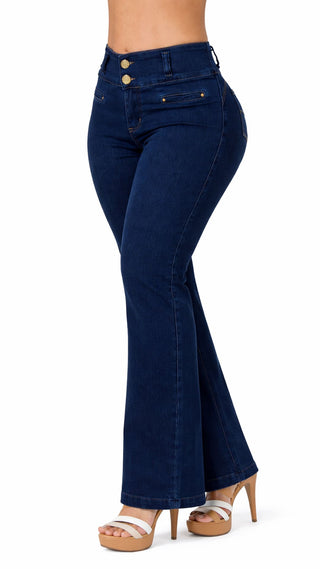 Jeans 2 botones Bota Recta 52785PAR-B - Azul