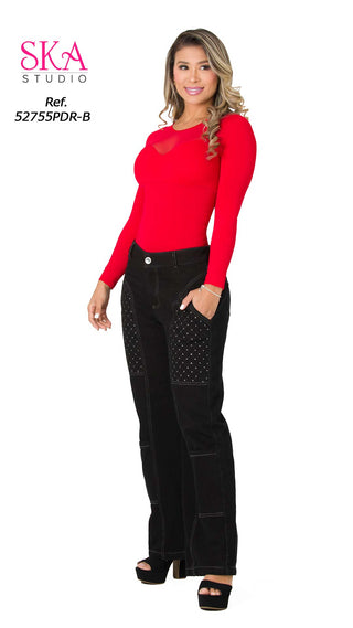 Jeans Rigido Bota Recta 52755PDR-B - Negro