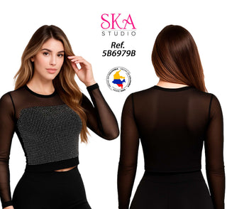 Blusa Manga Larga 5B6979B - Negro