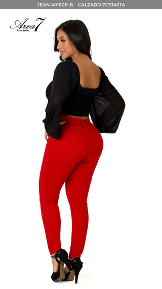 Jean Skinny Tiro Alto Stretch 40160P-B