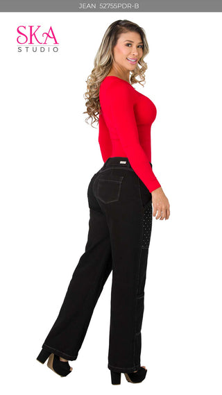 Jeans Rigido Bota Recta 52755PDR-B - Negro