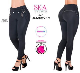 Leggings Levantacola Faja Interna 5L828BPCT-N - Negro