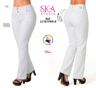 Jeans Clasico Bota Recta 52781PNR-B - Blanco