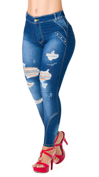 Jean Rasgado Push – Up 40728DPDP-B - Azul Oscuro