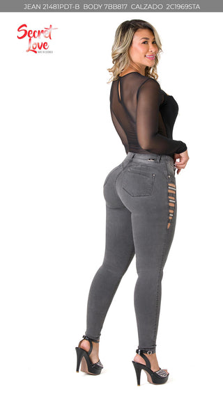 Jean LevantaCola con Detalles Brillantes Secret Love 21481PDT-B - Gris