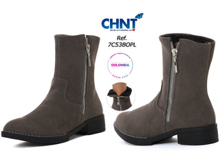 Botas Tacón Bajo  Con Ajuste Lateral 7C53BOPL - Gris