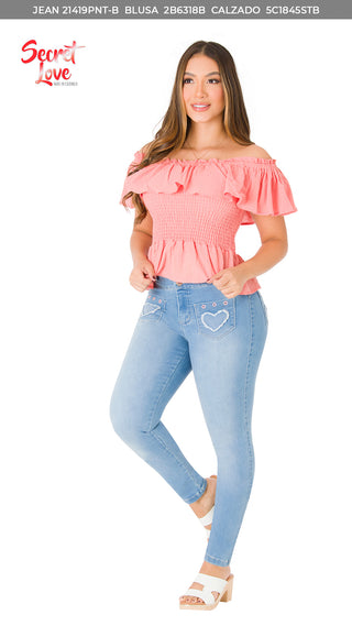 Blusa Cuello Bardot 2B6318B - Coral