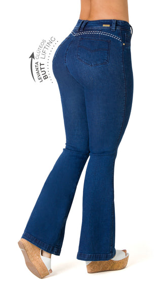 Herrera Jeans Levantacola Bota Campana 40394PDC-B - Azul Oscuro