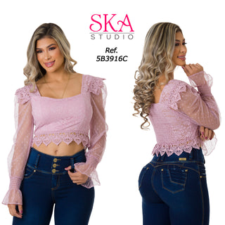 Blusa Manga Larga 5B3916C - Rosado