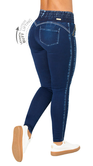 Jeans Pretina Enresortada 71400PET-B - Azul Oscuro