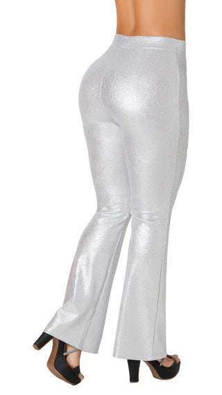 Pantalón Flare Efecto Brillante 5P6361PDR  - Plateado