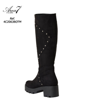 Botas Caña Alta y Detalles de Tachuelos 4C2063BOTM - Negro