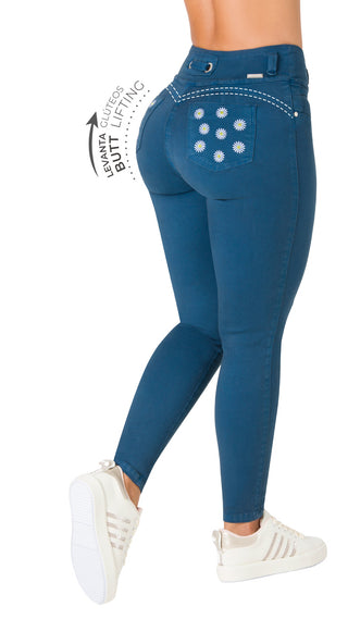 Jean push up detalle en bolsillos Area7 40710PNT-B - Azul