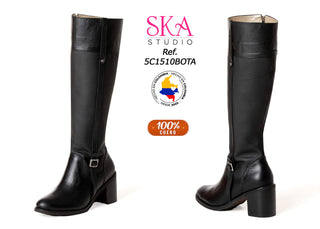 Botas En Cuero Caña Alta 5C1510BOTA - Negro