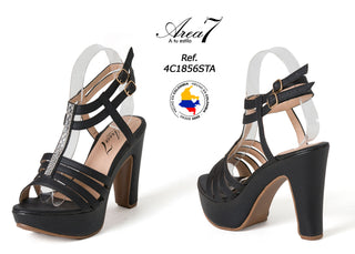 Sandalia Tacon Ancho 4C1856STA - Negro