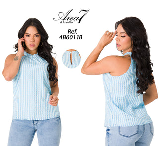 Blusa Cuello Halter 4B6011B - Azul