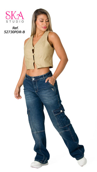 Pantalon Bota Recta 52730PDR-B	 - Azul Oscuro