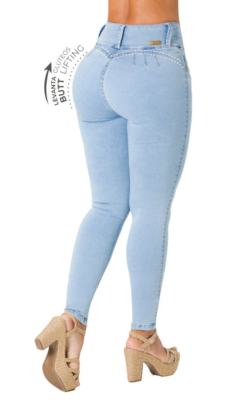 Aguistin Jeans Levantacola Bota Skinny 50564P-N - Azul Claro