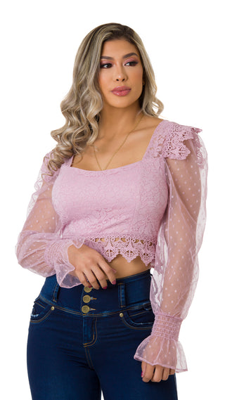 Blusa Manga Larga 5B3916C - Rosado