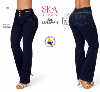 Jeans Levantacola Bota Recta 52782PAR-B - Azul