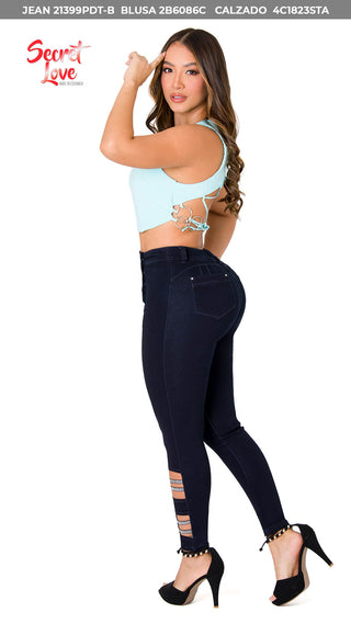 Jean Levanta Cola Tobillero Secret Love 21399PDT-B - Petroleo