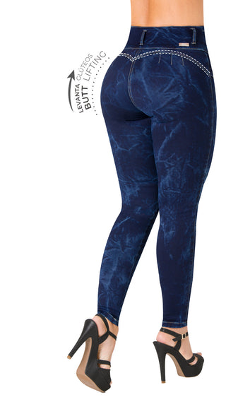 Jean Levanta Cola Pretina Ancha Skinny Ska 52610PAP-N - Azul Oscuro