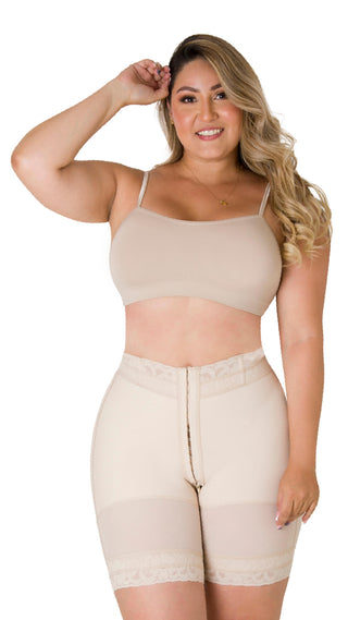 Short Faja Reloj De Arena Con Broches 5F271SH - Beige