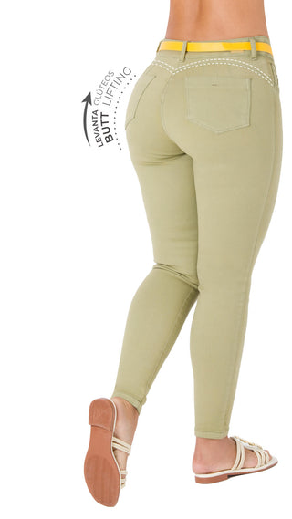 Jean LevantaCola Skinny Area7 40703PDT-B - Verde