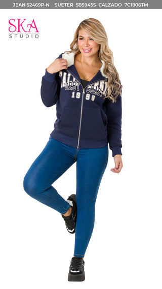 Sueter con cierre 5B5945S - Azul