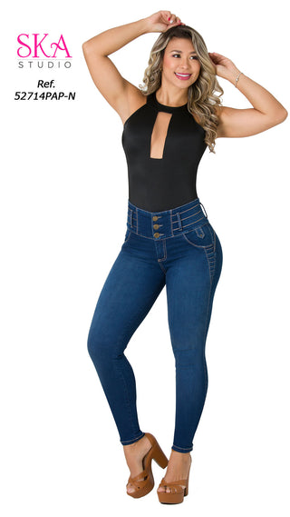 Jeans Levantacola 52714PAP-N - Petroleo