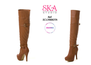 Botas Tacon Alto Con Lazo Y Hebilla 5C1398BOTA - Camel
