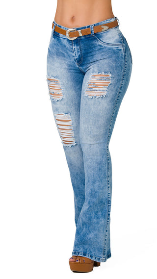 Jeans Campana Levantacola 52701DPDC-B - Azul Medio