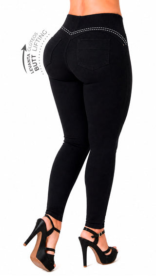 High Rise Black Stretch Ankle Jeans 52815PET-B